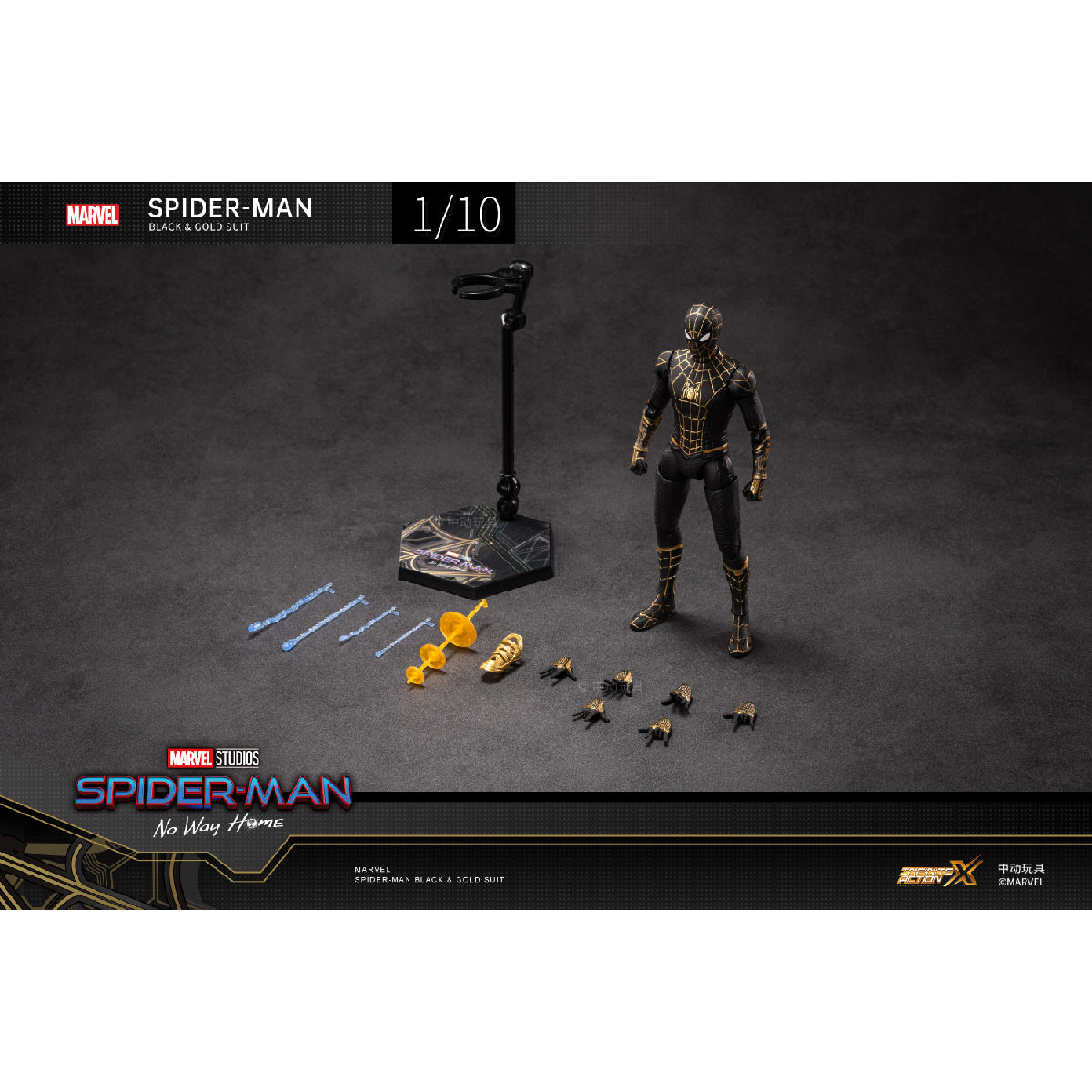 High-end Spiderman Black&Gold Model NWH ZD TOYS 1913-01 - Mô hình Action Figure cao cấp - ZD TOYS - Hình ảnh bổ sung 4
