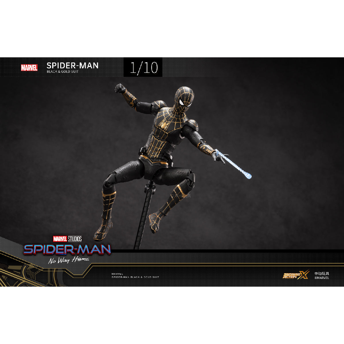 High-end Spiderman Black&Gold Model NWH ZD TOYS 1913-01 - Mô hình Action Figure cao cấp - ZD TOYS ZD TOYS - ảnh 4 - Action Fi