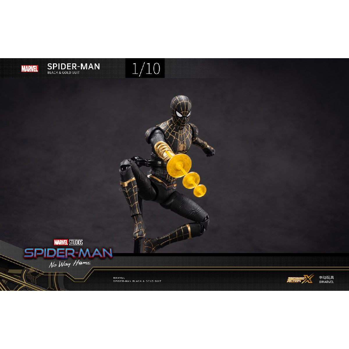 High-end Spiderman Black&Gold Model NWH ZD TOYS 1913-01 - Mô hình Action Figure cao cấp - ZD TOYS ZD TOYS - ảnh 2 - Action Fi
