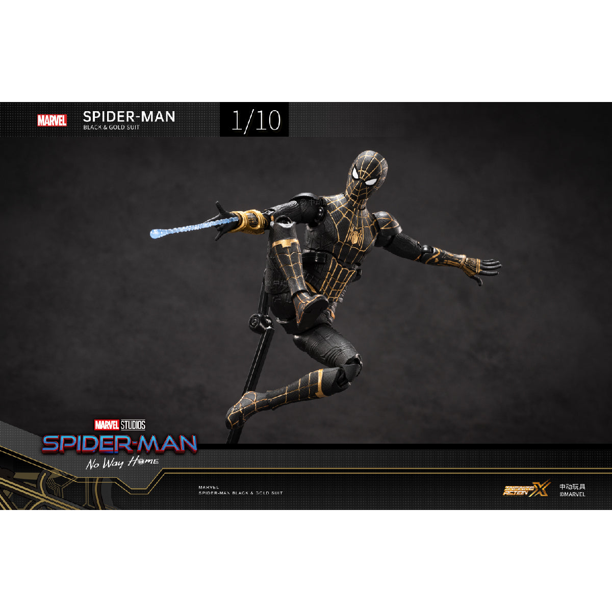 High-end Spiderman Black&Gold Model NWH ZD TOYS 1913-01 - Mô hình Action Figure cao cấp - ZD TOYS ZD TOYS - ảnh 5 - Action Fi