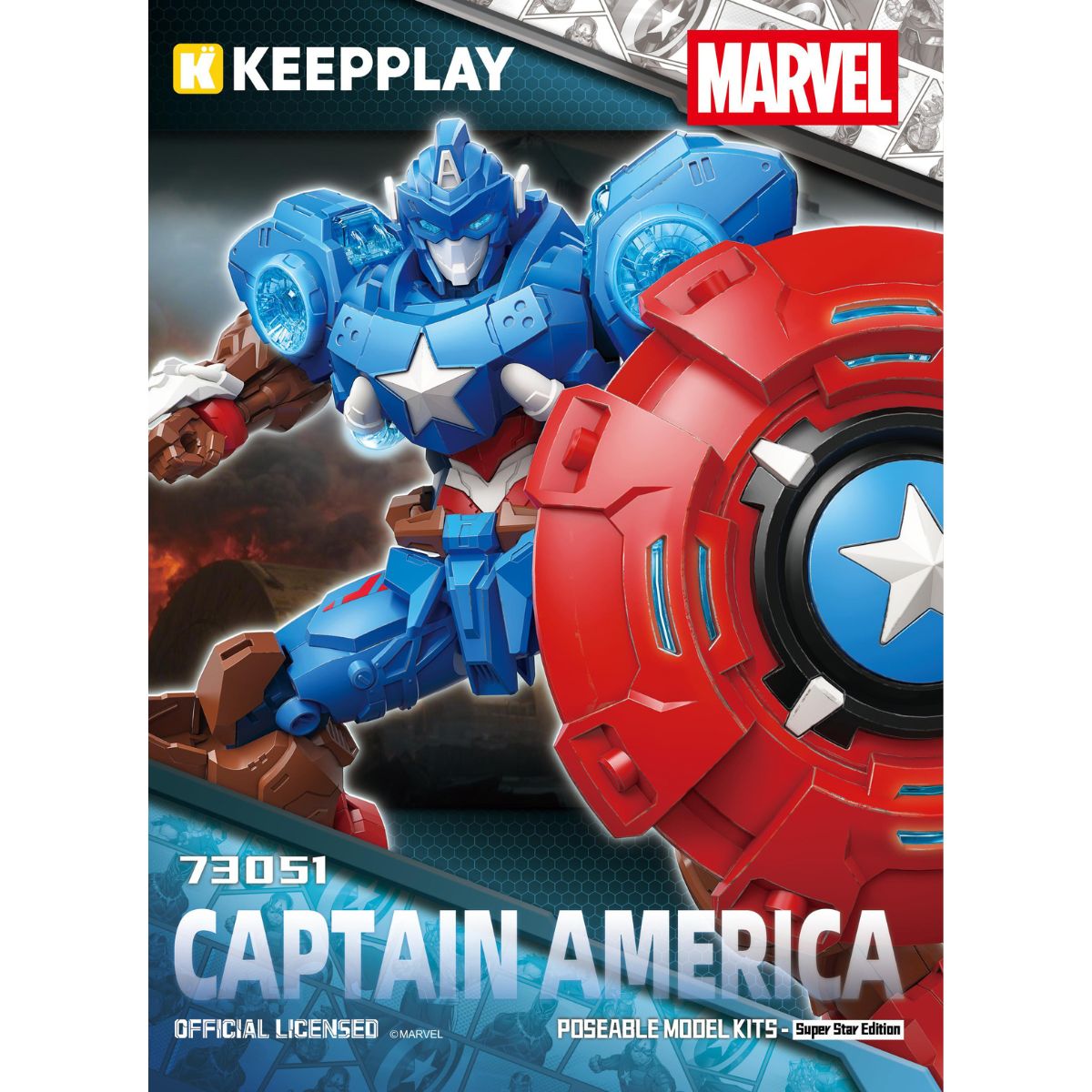 Marvel Mecha Captain America - Mô hình lắp ráp - KEEPPLAY 73051