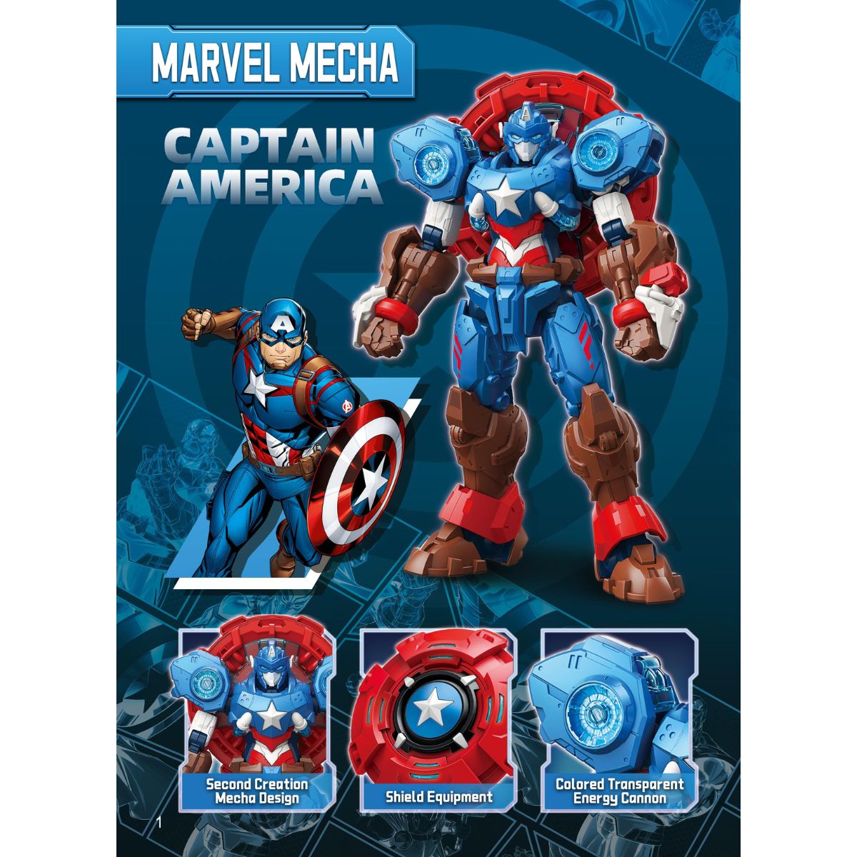 Marvel Mecha Captain America - Mô hình lắp ráp - KEEPPLAY 73051