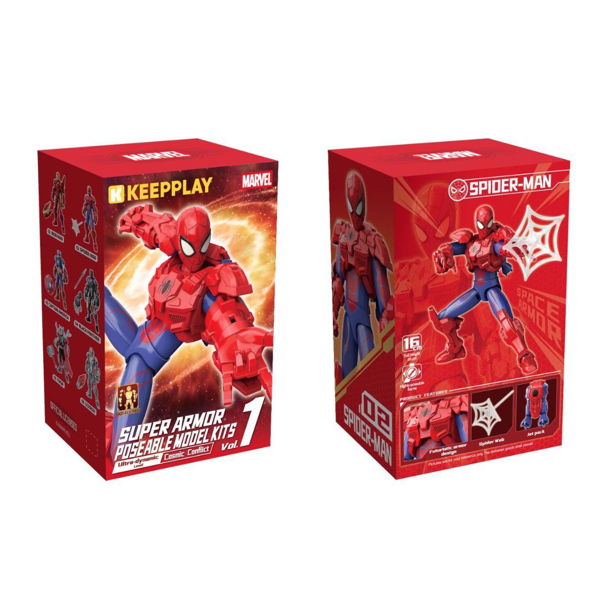 Marvel Super Armor Block Assembly Model Toy - Spiderman - Mô hình lắp ráp Marvel - KEEPPLAY 73071
