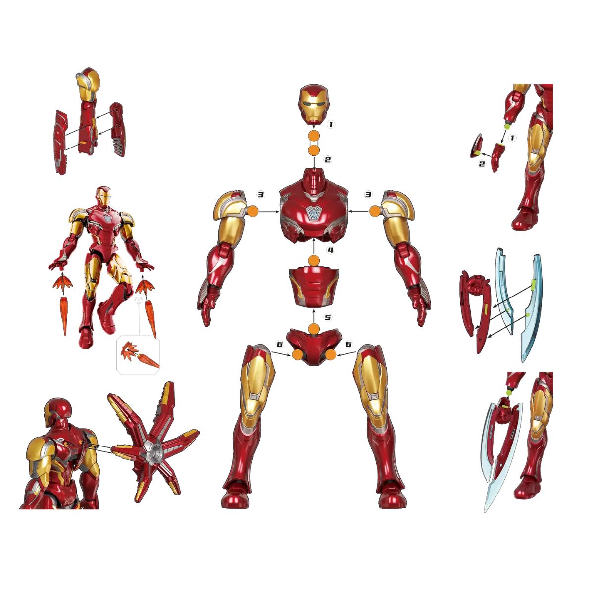 Đồ Chơi Mô Hình Marvel Champion Class Siêu Anh Hùng Iron Man MK85 BLOKEES 73923