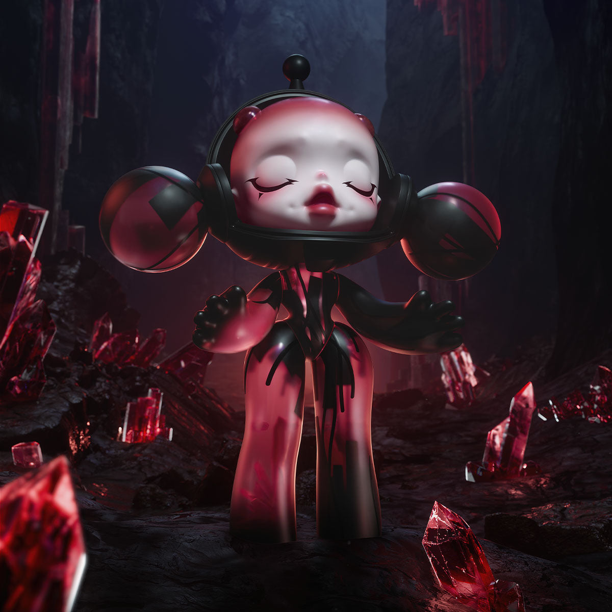 MEGA α SKULLPANDA 400% Red Crystal Model - Mô hình Art Toy cao cấp - POP MART