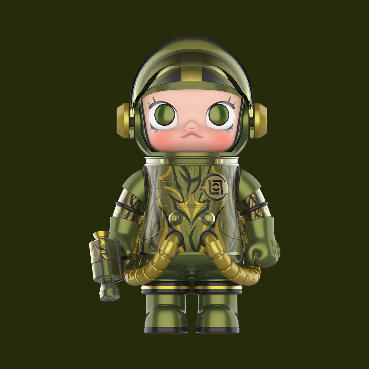 Mega Space Molly 100% Clot-Olive Alienegra - Mô hình Art Toy sưu tầm - POP MART