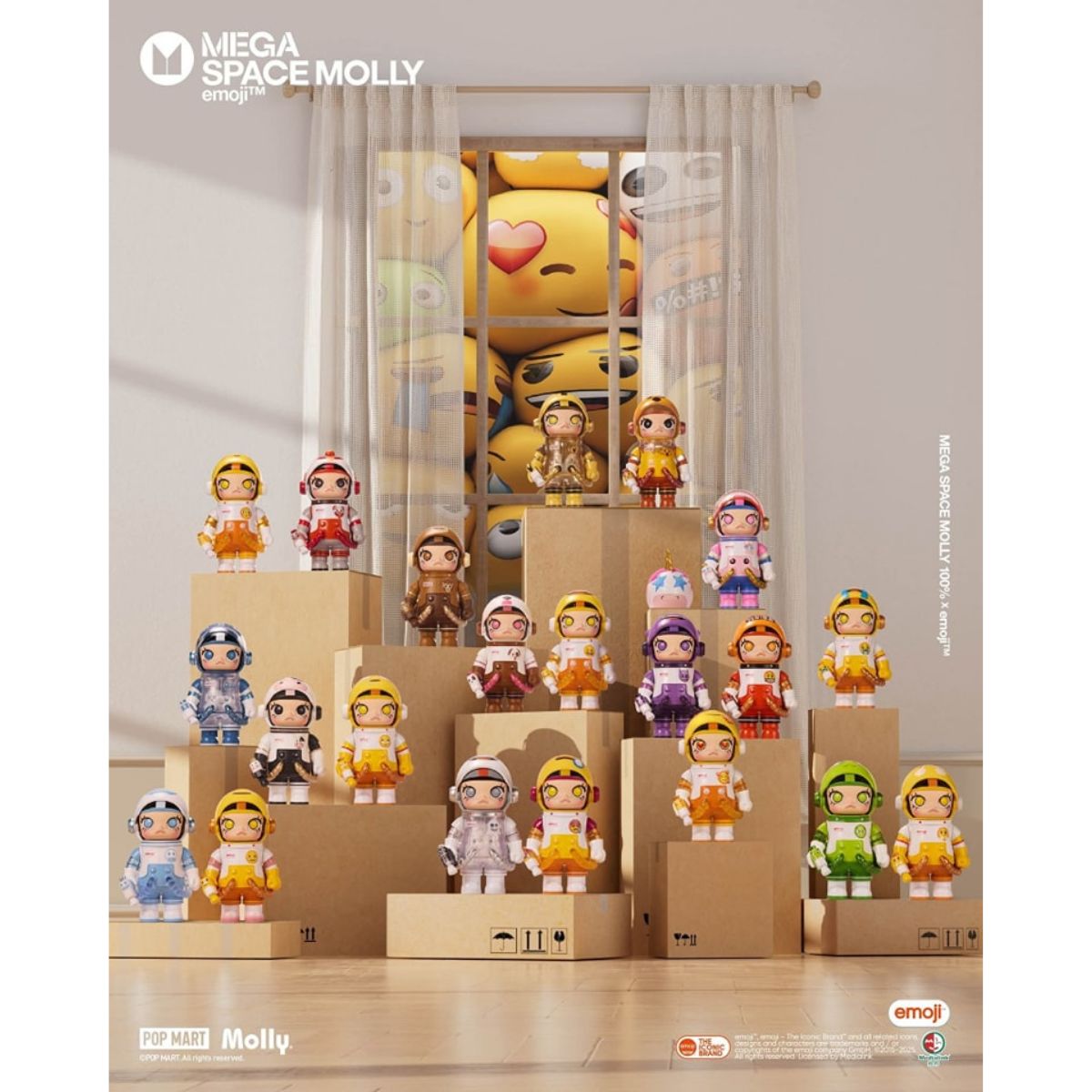 Mega Space Molly 100% X Emoji Model Series - Mô hình Blind Box - POP MART