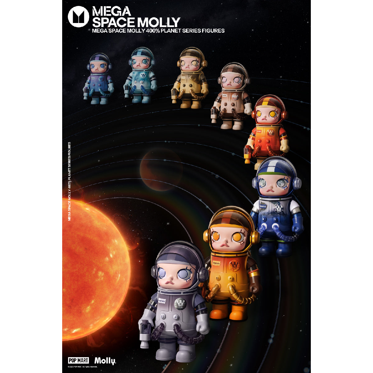 MEGA SPACE MOLLY 400% Planet - Mô hình Art Toy cao cấp - POP MART