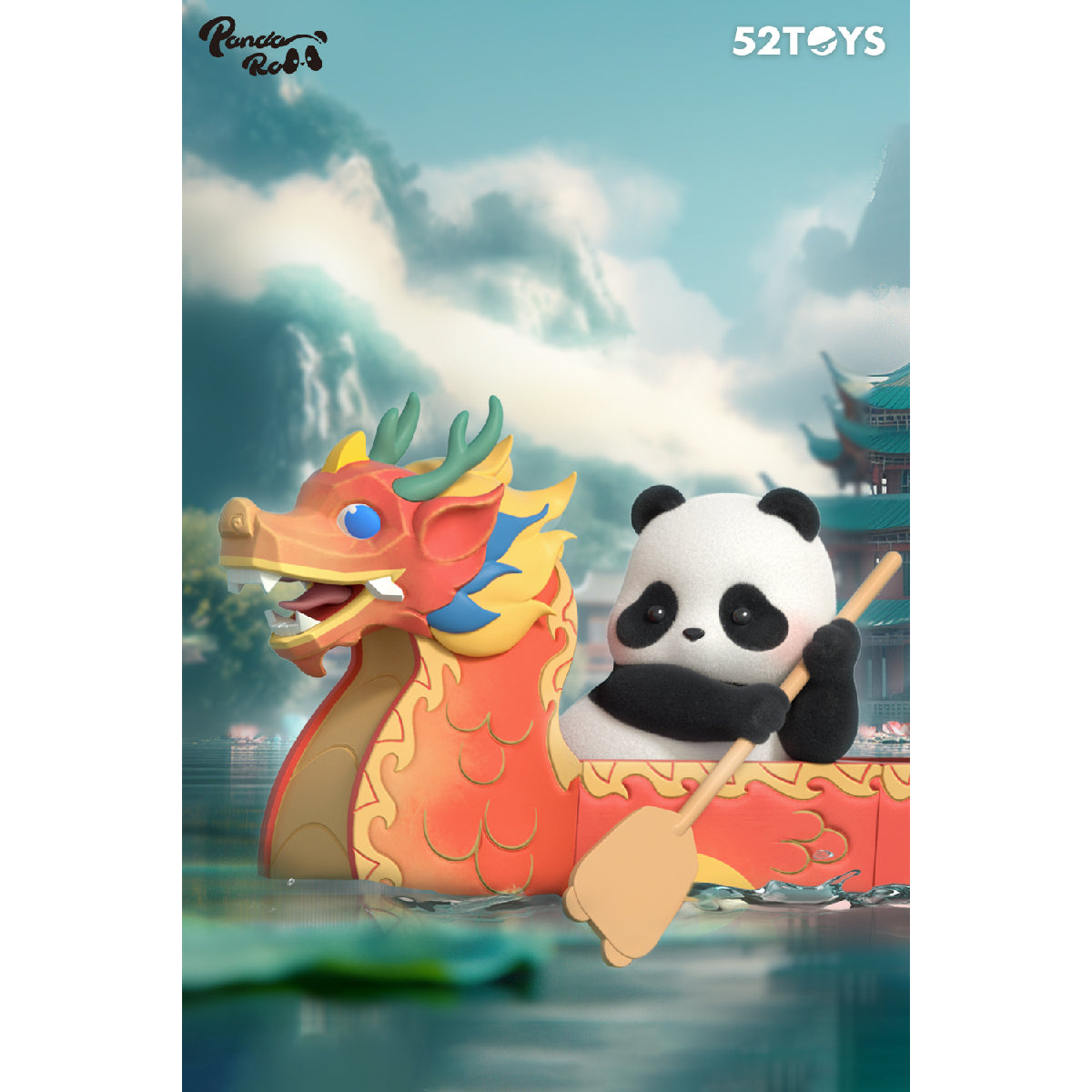 Panda Roll Dragon Boat Racing Model - Mô hình Blind Box gấu trúc - 52TOYS