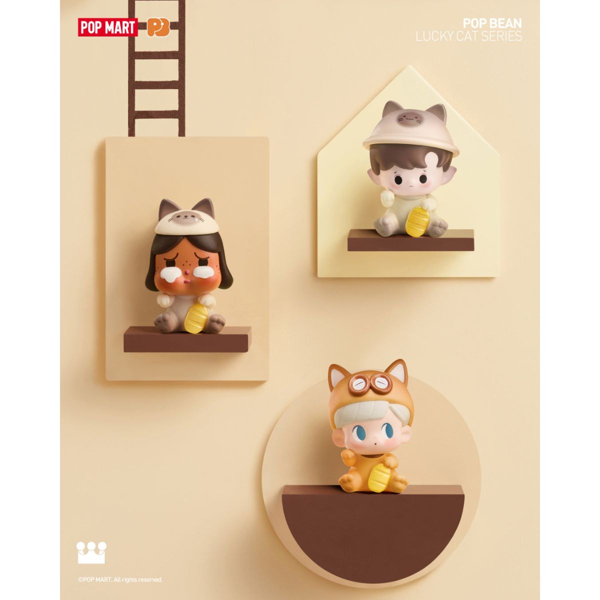 Pop Bean Lucky Cat Series - Mô hình mini Mèo Thần Tài - POP MART 6931571007287