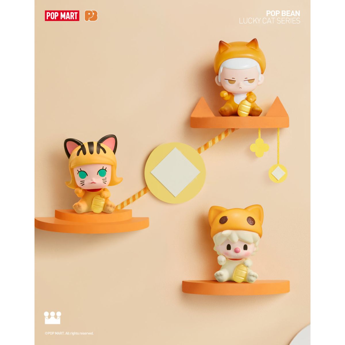 Pop Bean Lucky Cat Series - Mô hình mini Mèo Thần Tài - POP MART 6931571007287