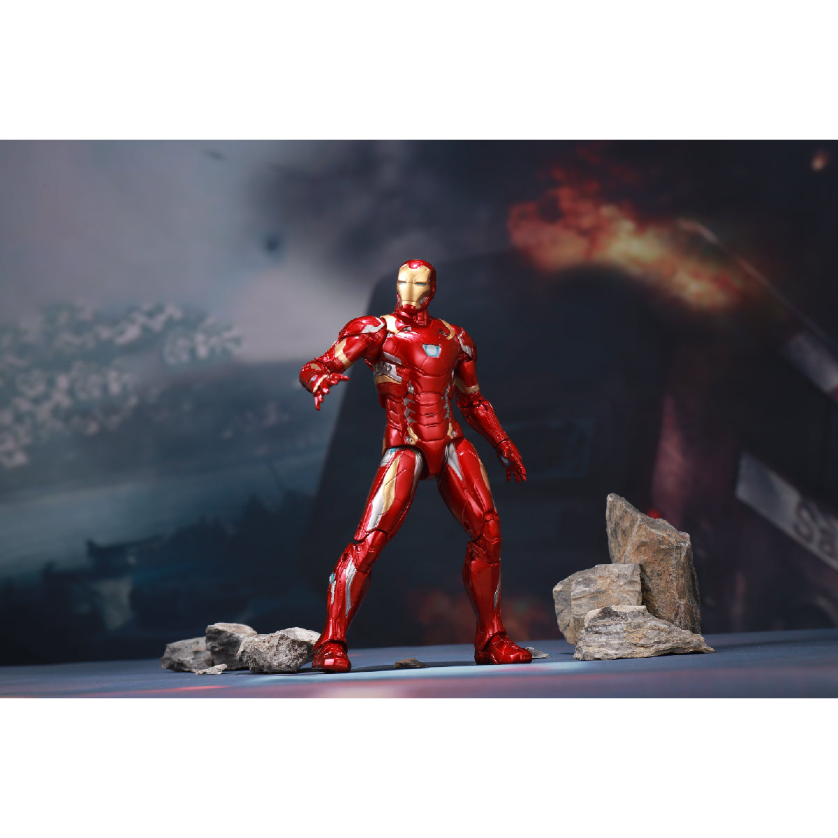 Iron Man MK46 Combat Figure with Integrated Light Platform - Mô hình chiến đấu tích hợp bệ ánh sáng - ZD TOYS 1606-02