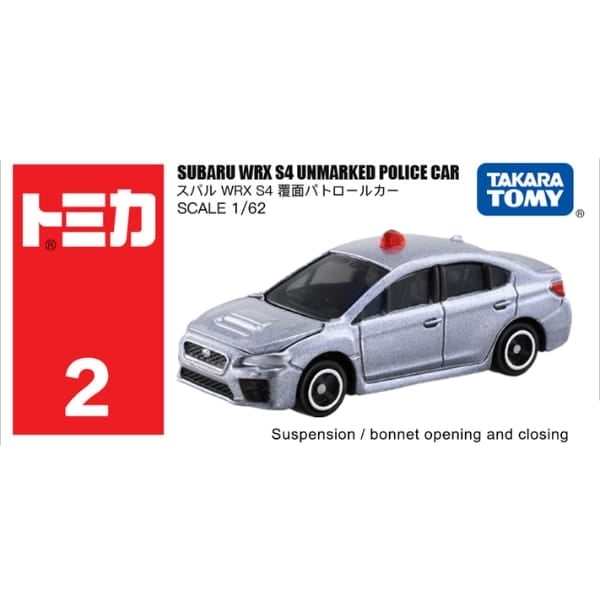 Tomica No. 2 Subaru WRX S4 Unmarked Police Car