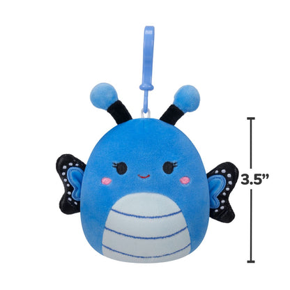 3.5 Inch Waverly - Blue Butterfly - Móc khóa nhồi bông Squishmallows SQCP00220