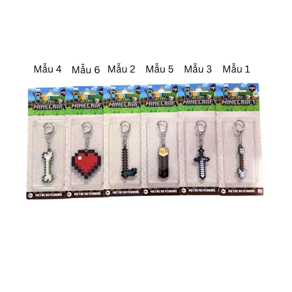 Minecraft Metal Keychain Series 2 Model 2 - Móc khóa kim loại hình Cái Cuốc (Hoe) - PMI MC6210