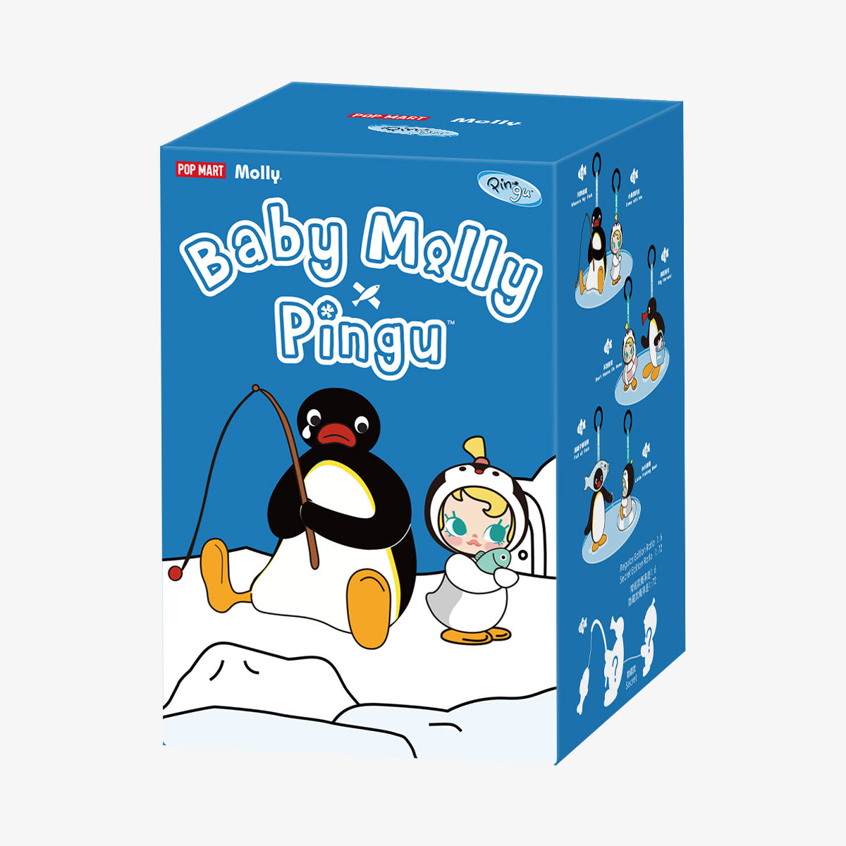 Baby Molly × Pingu Happy Fishing Series Keychain - Móc khóa Blind Box - POP MART
