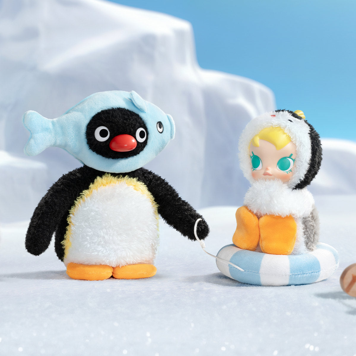 Baby Molly × Pingu Happy Fishing Series Keychain - Móc khóa Blind Box - POP MART