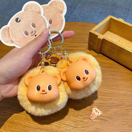 Butter Bear Soft Fur Keychain - Móc khóa gấu bông lông mềm - OTHER GIRL BRANDS YZ0696-01