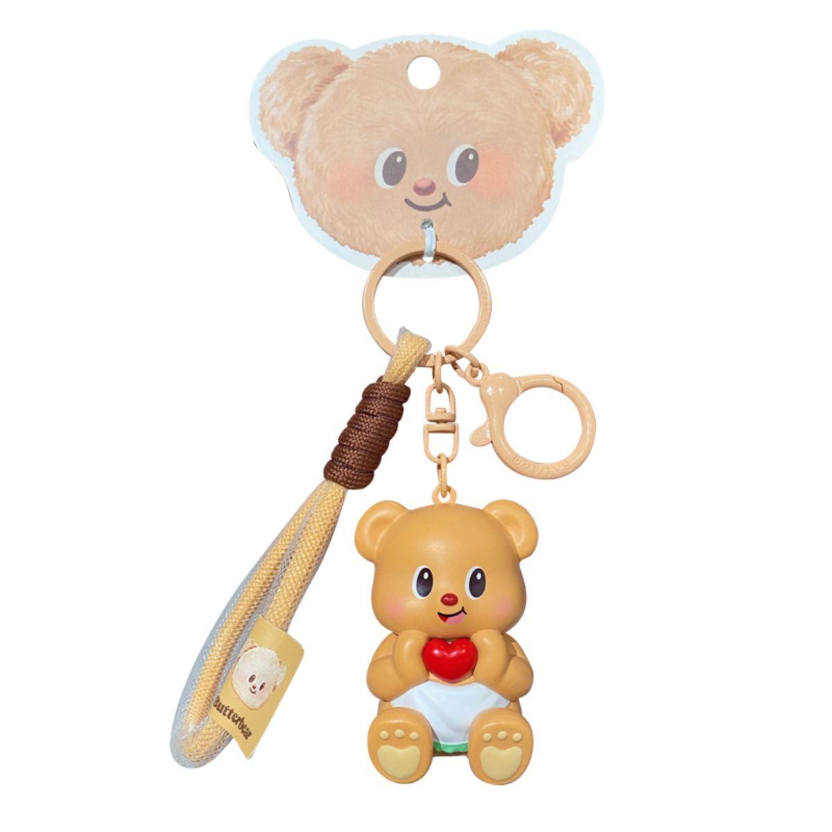 Butter Bear & Small Heart Keychain - Móc khóa gấu bơ cầm tim nhỏ - OTHER GIRL BRANDS YZ0674-01