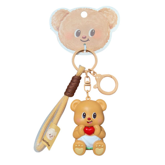 Butter Bear & Small Heart Keychain - Móc khóa gấu bơ cầm tim nhỏ - OTHER GIRL BRANDS YZ0674-01
