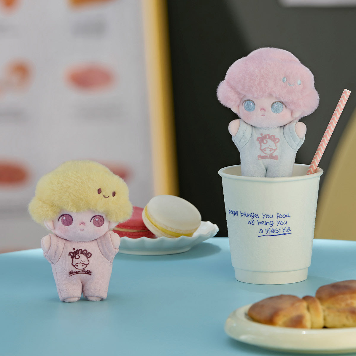DIMOO Crush on Coffee Series Soft-faced Plush Keychain - Móc khóa gấu bông Blind Box - POP MART