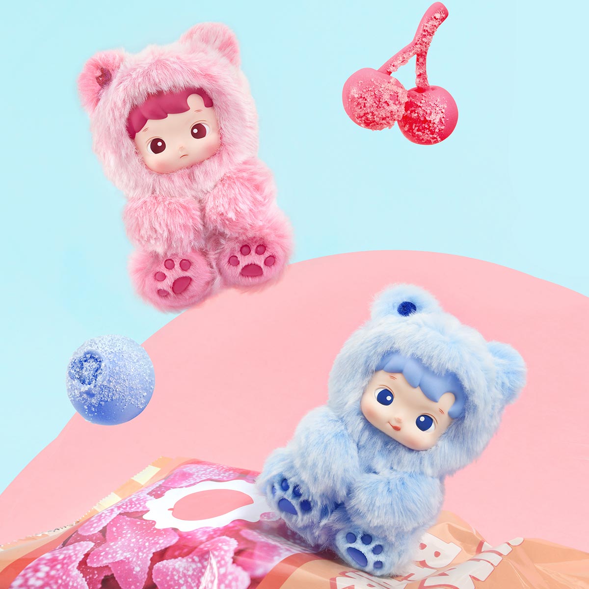 HACIPUPU Gummy Bear Series-Vinyl Plush Pendant keychain - Móc Khóa Blind Box - POP MART