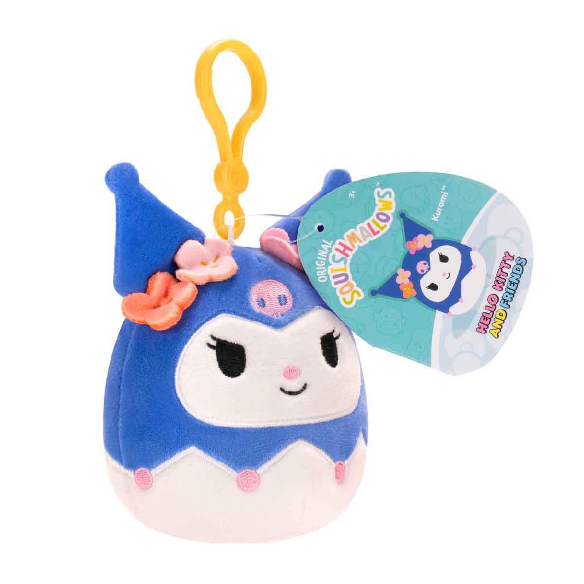 Kuromi SQUISHMALLOWS 3.5 Inch Plush Keychain Toy SQSN00599 - Móc khóa nhồi bông Sanrio - SQUISHMALLOWS