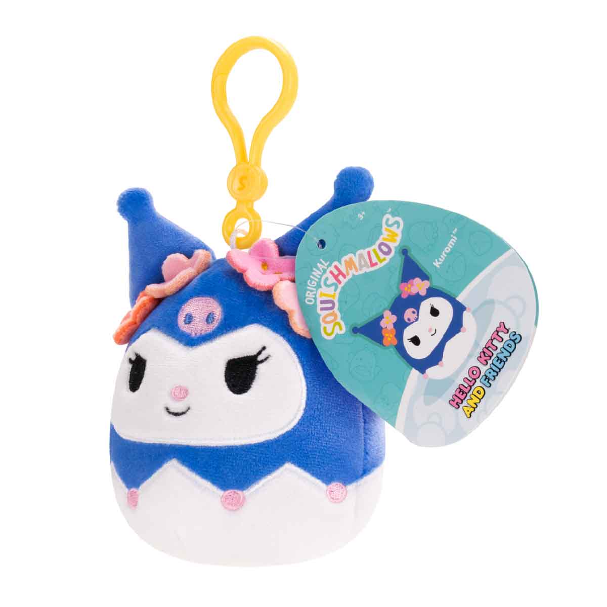 Kuromi SQUISHMALLOWS 3.5 Inch Plush Keychain Toy SQSN00599 - Móc khóa nhồi bông Sanrio - SQUISHMALLOWS