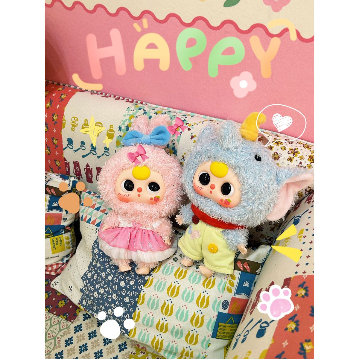 Babythree Fairy Tale Kindergarten Plush Toy Keychain DPL4300-2 - Móc khóa nhồi bông Art Toy - Babythree