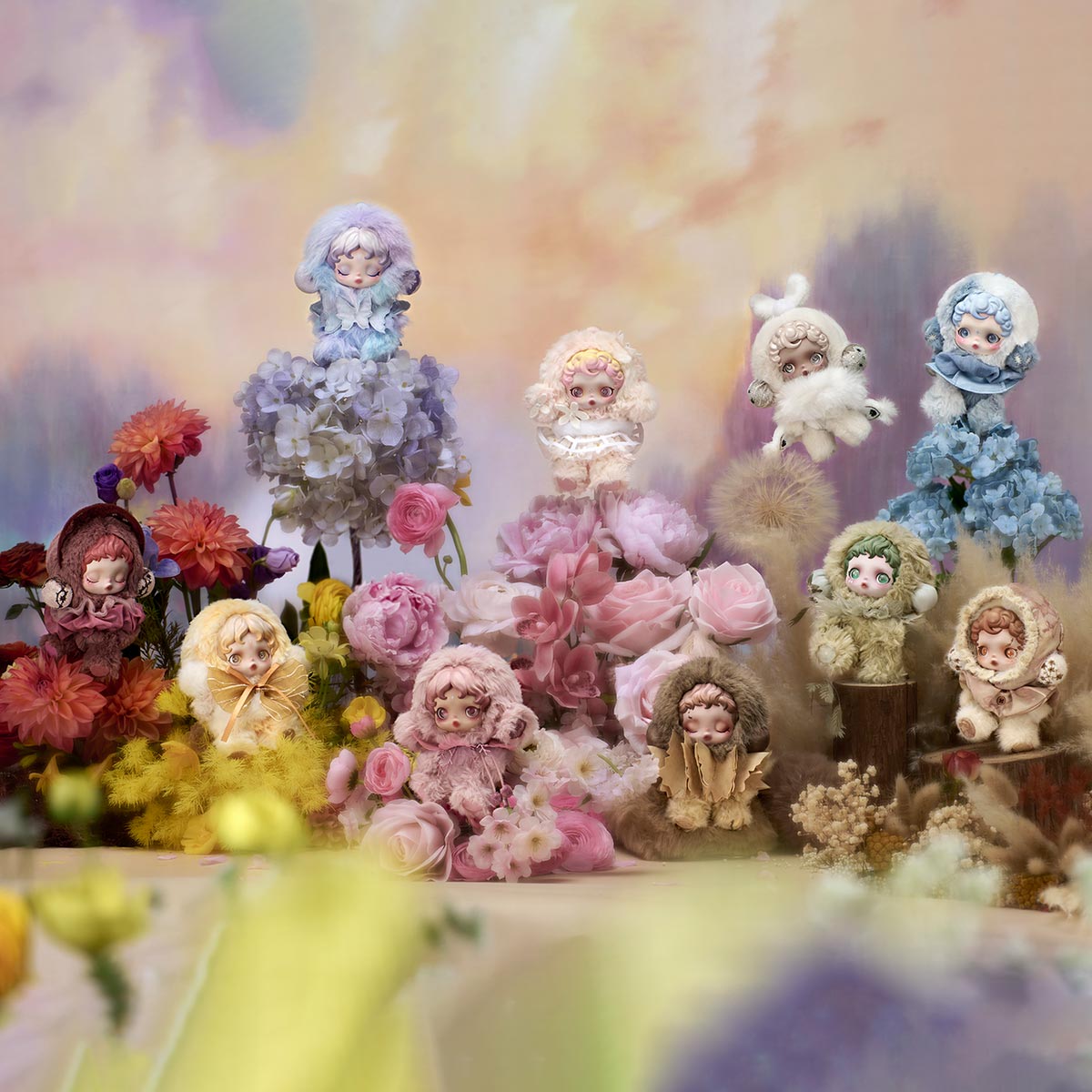 SKULLPANDA L'impressionnisme Series Plush Doll keychain - Móc khóa gấu bông Blind Box - POP MART