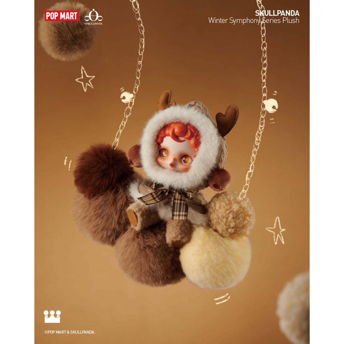 Skullpanda Winter Symphony Series Plush Keychain - Móc khóa gấu bông Blind Box - POP MART