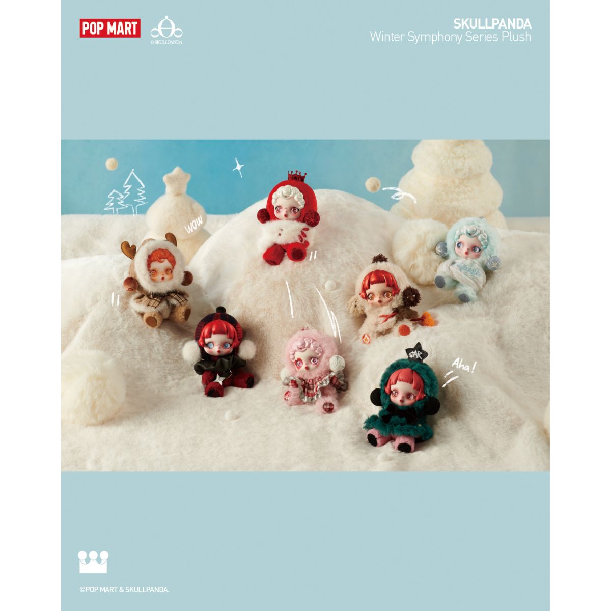 Skullpanda Winter Symphony Series Plush Keychain - Móc khóa gấu bông Blind Box - POP MART