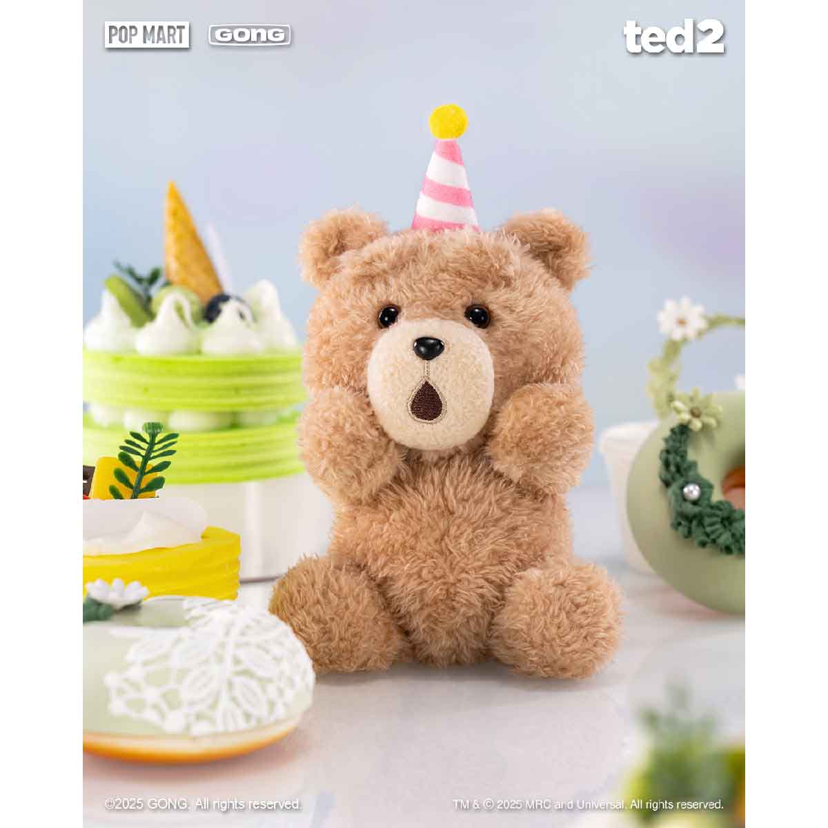 Ted2 Teddy Bear Action Plush Pendant - Móc khóa gấu bông Blind Box - POP MART