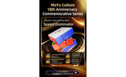 MoYu WeiLong 3x3 V11 (Magnetic, MagLev, 20-Magnet Ball-Core, UV Coated) - 18th Anniversary Edition - Rubik 3x3 Cao Cấp MoYu