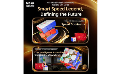 MoYu WeiLong AI 3x3 V11 (Magnetic, MagLev, Ball-Core, UV Coated) - 18th Anniversary Edition