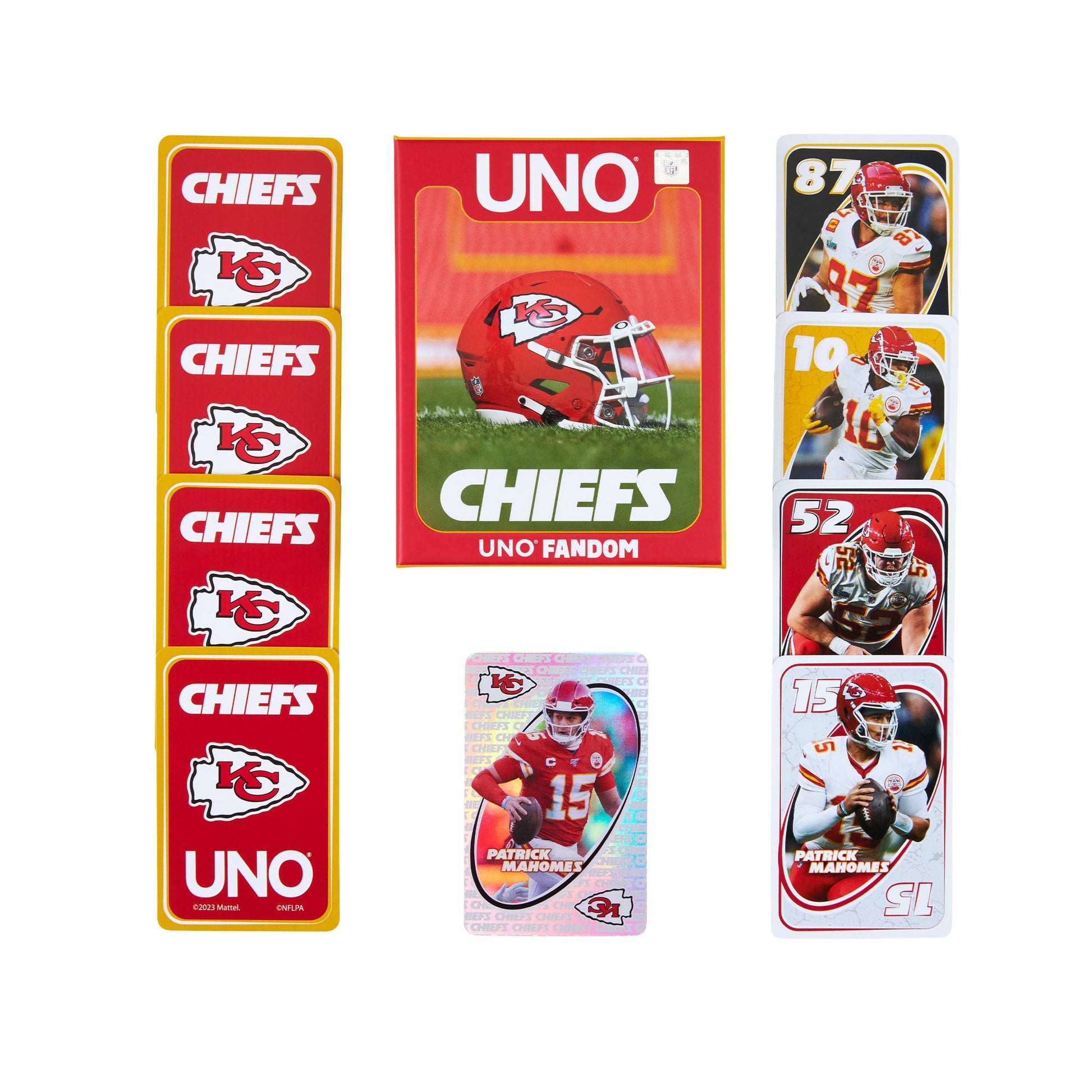 UNO Fandom NFL Kansas City Chiefs Game Deck - Trò chơi thẻ bài thể thao - Mattel - Góc nhìn khác 3