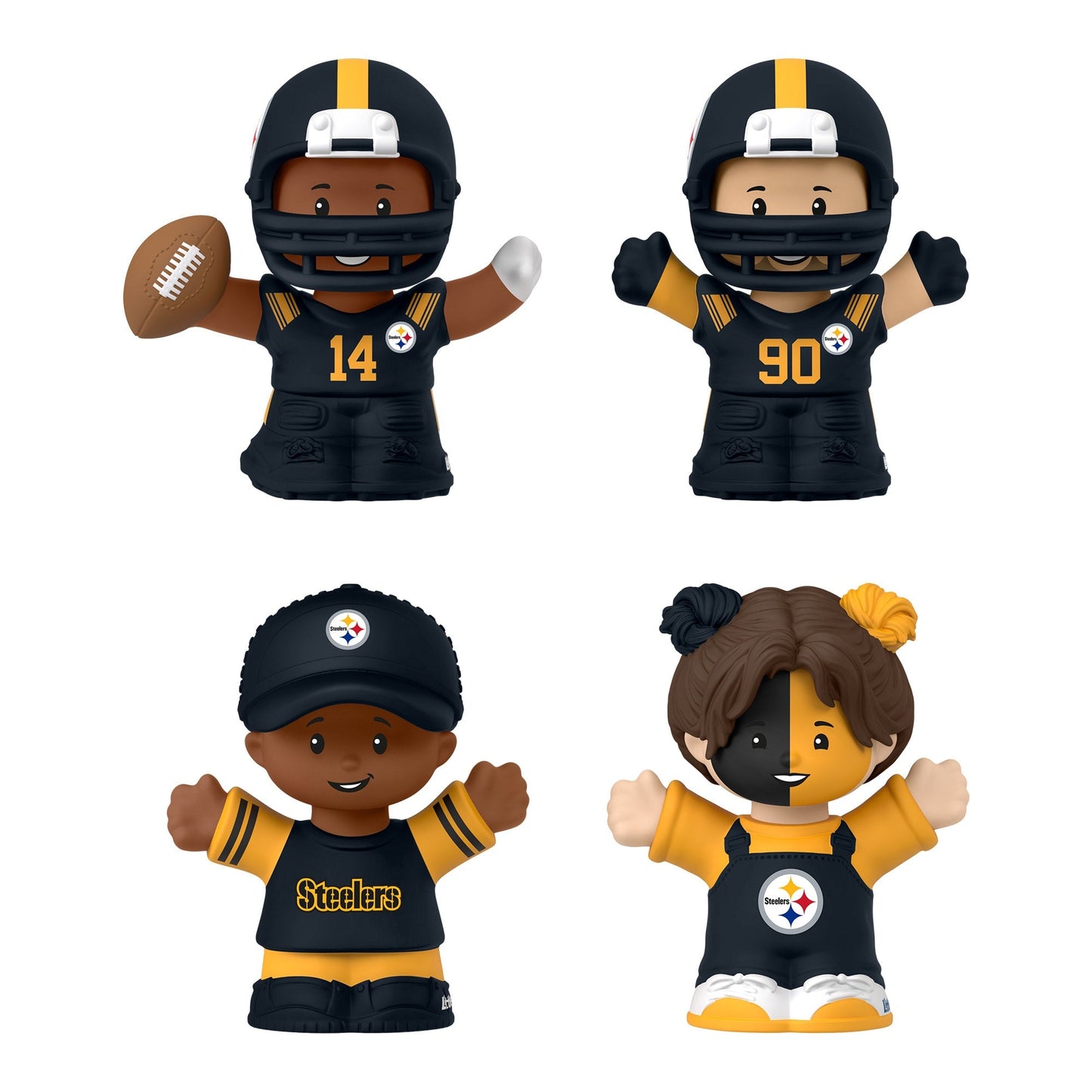 Little People Collector Pittsburgh Steelers Alternate Jersey Figure Set - Bộ Mô Hình Sưu Tầm NFL - Mattel HVH16 - Hình ảnh chi tiết 2