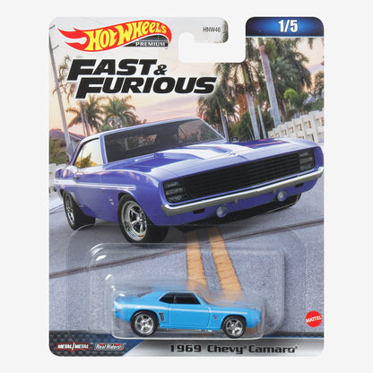 Hot Wheels Fast & Furious Premium Series, 1969 Chevy Camaro - Xe Mô Hình Kim Loại 1:64 Mattel HKD24 - Hình ảnh sản phẩm