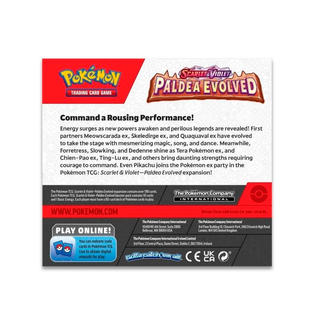 PP40 - Thẻ bài Pokemon TCG Paldea Evolved Booster Pack