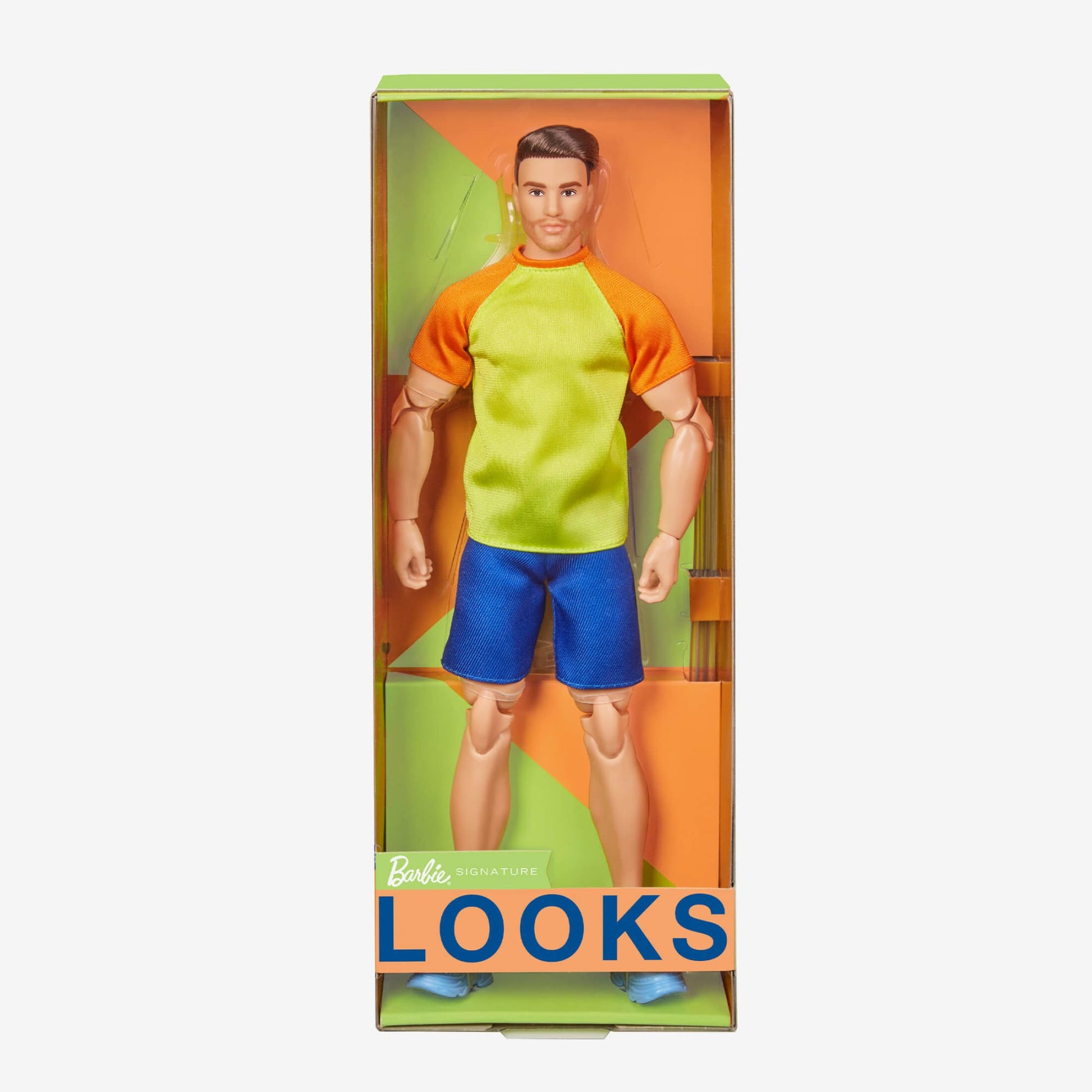 Barbie Looks Ken Doll (Buff Body, Curly Brunette Hair) - Búp bê nam khớp nối linh hoạt - Barbie Signature #18 HJW85 - Hình ảnh bổ sung 6