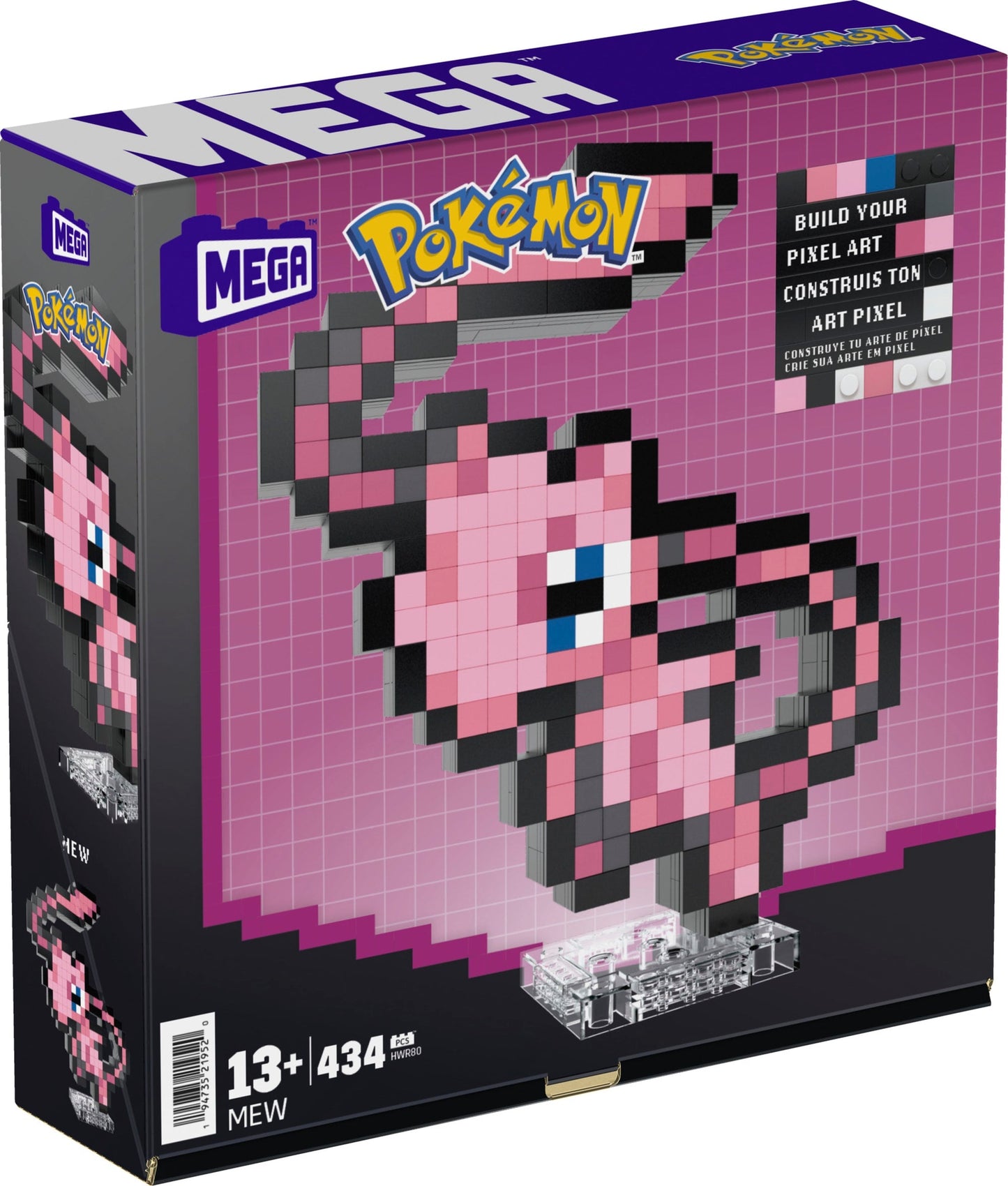 MEGA Pokémon Mew Building Set - Bộ Đồ Chơi Lắp Ráp Mô Hình Pixel Art - MEGA HWR80