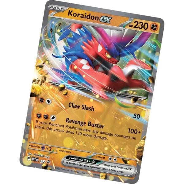 Thẻ bài Pokemon TCG Slashing Legends Tin 4 Pack - Koraidon ex