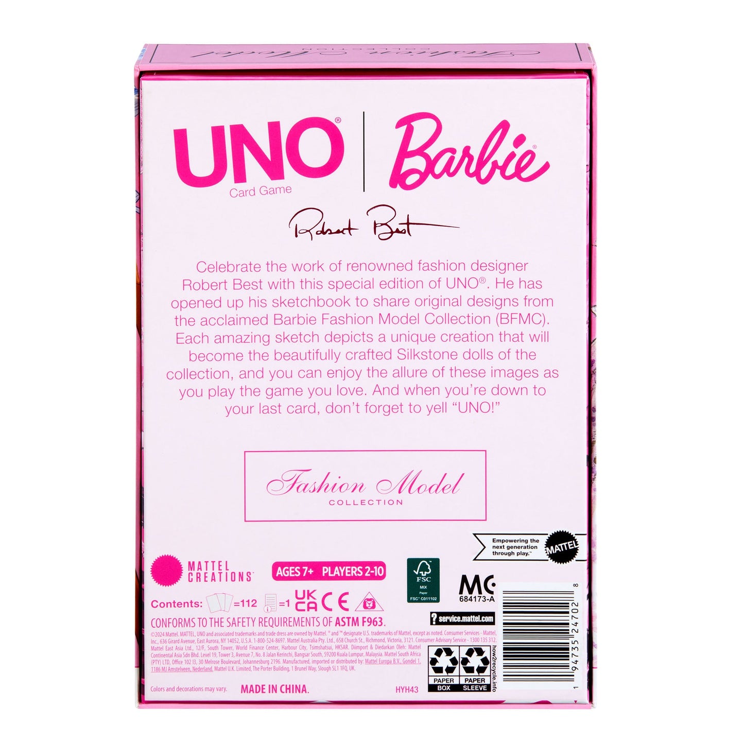 UNO Canvas Barbie Fashion Model Collection Deck - Bộ bài UNO sưu tầm phiên bản Barbie - Mattel Creations