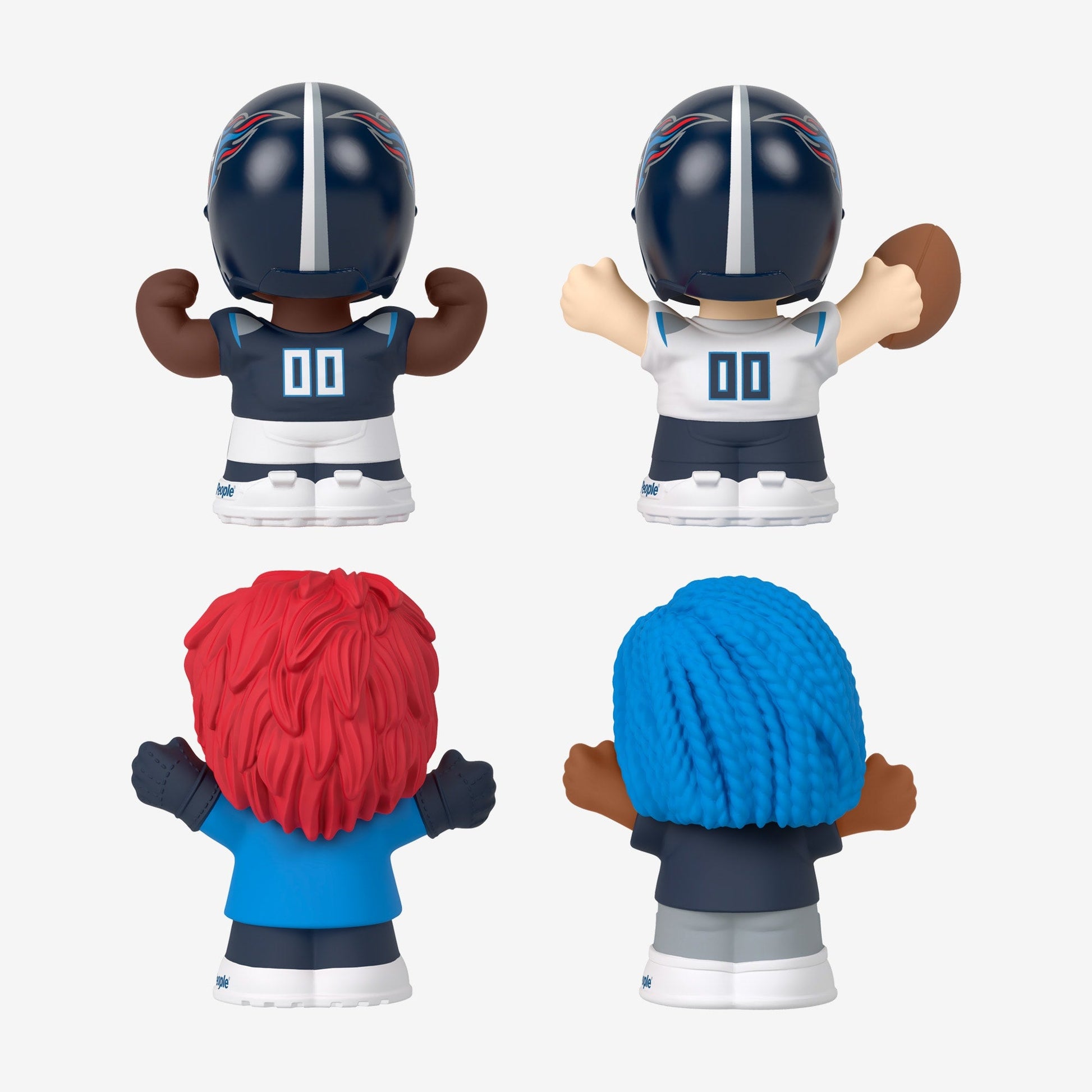 Little People Collector x NFL Tennessee Titans Set - Bộ 4 Mô Hình Nhân Vật Cầu Thủ & Cổ Động Viên Titans - Mattel Fisher-Pric