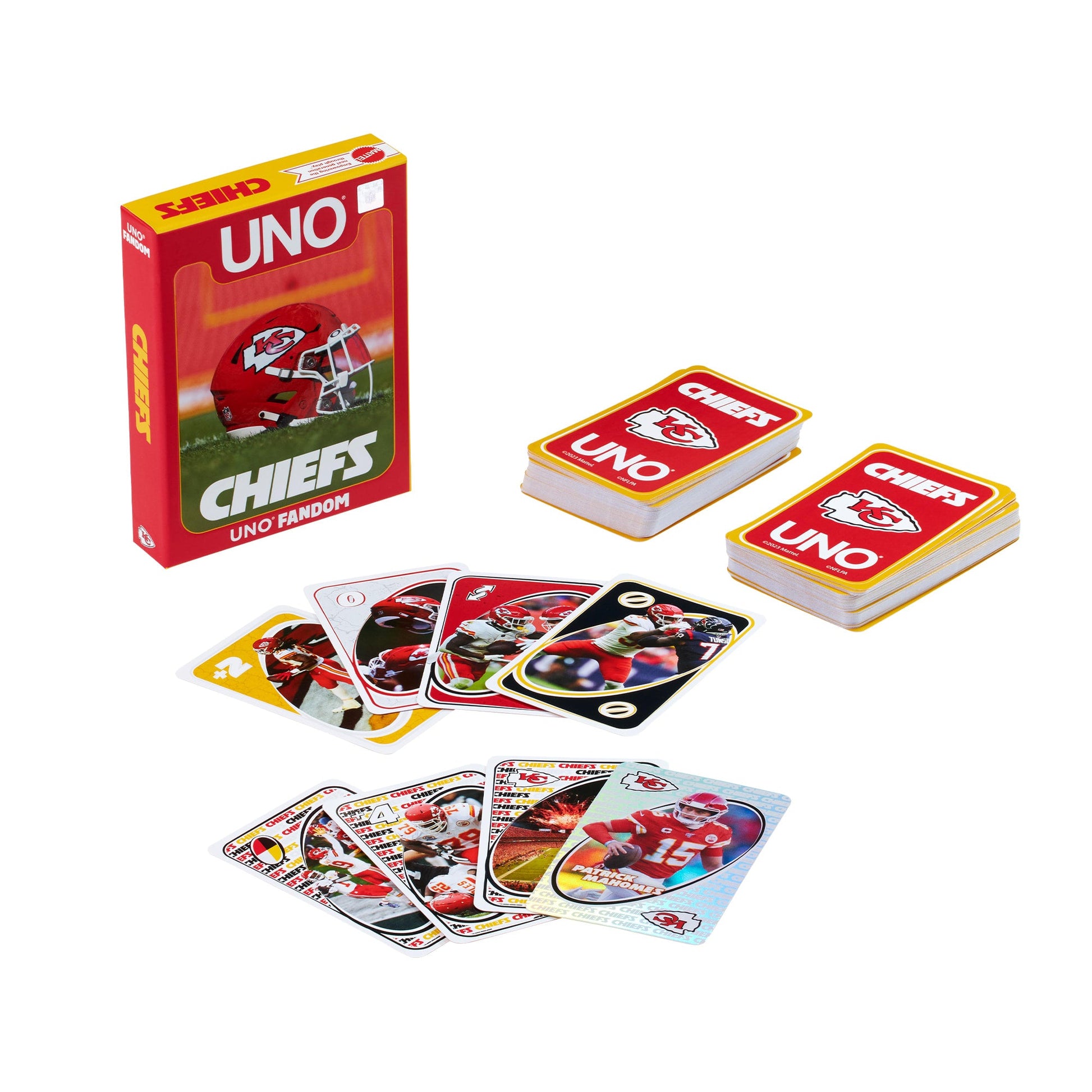 UNO Fandom NFL Kansas City Chiefs Game Deck - Trò chơi thẻ bài thể thao - Mattel - Hình ảnh chi tiết 2