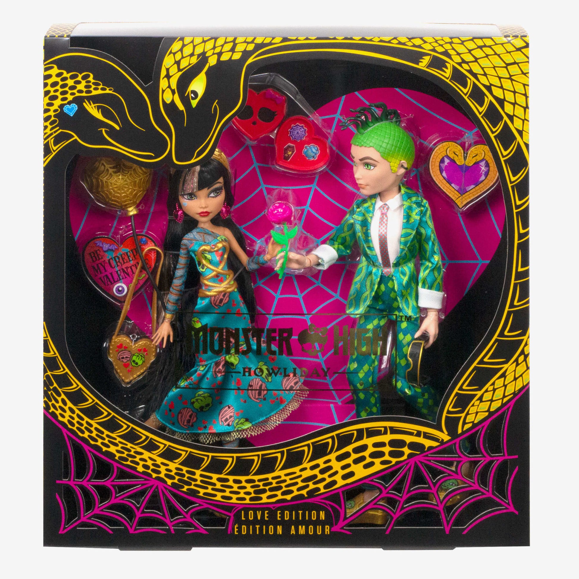 Monster High Cleo and Deuce Howliday Love Edition 2 Pack - Bộ 2 Búp Bê Sưu Tầm Phiên Bản Lễ Tình Nhân Mattel - Hình ảnh chi tiết 2