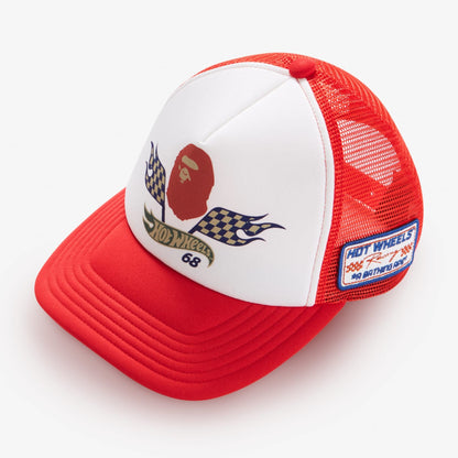 BAPE Hot Wheels Flag Logo Trucker Cap - Mũ Lưỡi Trai Trucker Cao Cấp - Mattel Creations x BAPE - Hình ảnh sản phẩm