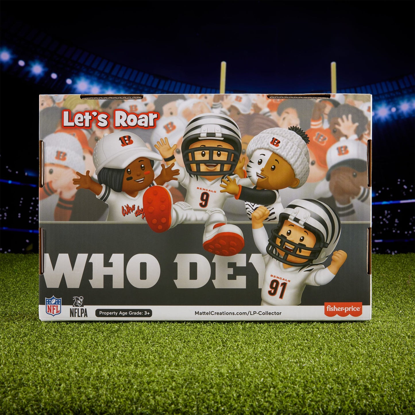 Little People Collector Cincinnati Bengals Alternate Jersey Figure Set - Bộ Mô Hình Cầu Thủ NFL Sưu Tầm Mattel - Hình ảnh bổ sung 6