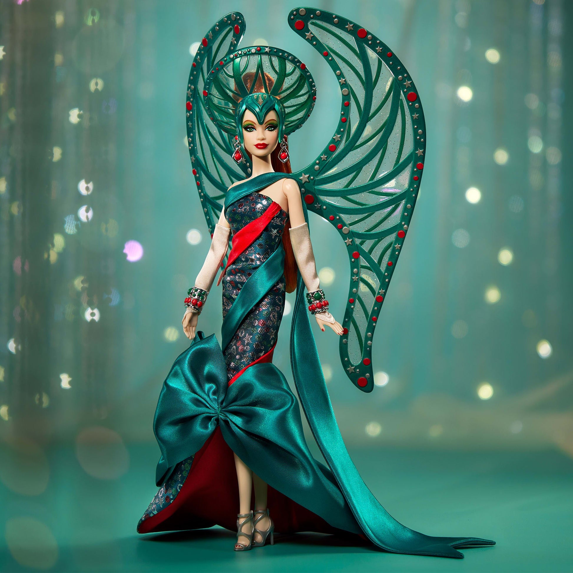 Bob Mackie Holiday Angel Barbie Doll - Búp Bê Barbie Sưu Tầm Cao Cấp - Barbie Signature HRM70 - Hình ảnh bổ sung 9