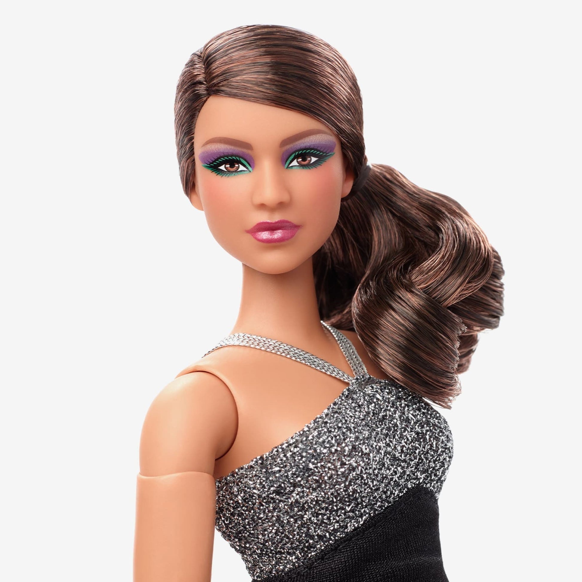 Barbie Signature Barbie Looks Doll (Curvy, Brunette) - Búp bê Sưu tầm Cao cấp Mattel HBX95 - Góc nhìn khác 3